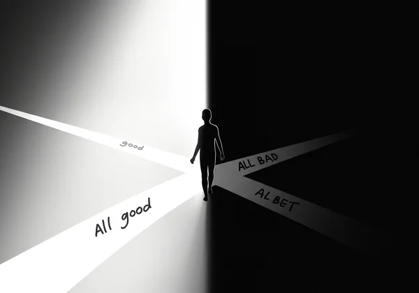 Abstract representation of black-and-white thinking