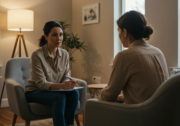 Therapist and client in session, representing BPD healing.