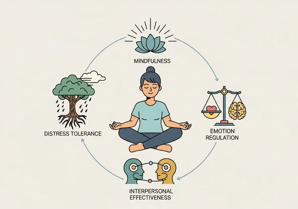 Therapy session showing DBT skills