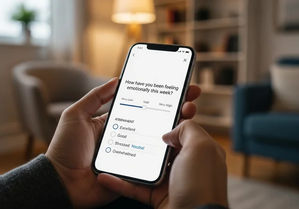Person taking an online BPD personality test